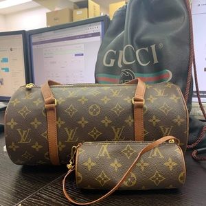 LV Monogram Papillon with pouch